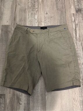 Ted Baker Olive Green Flat Front Men's Shorts